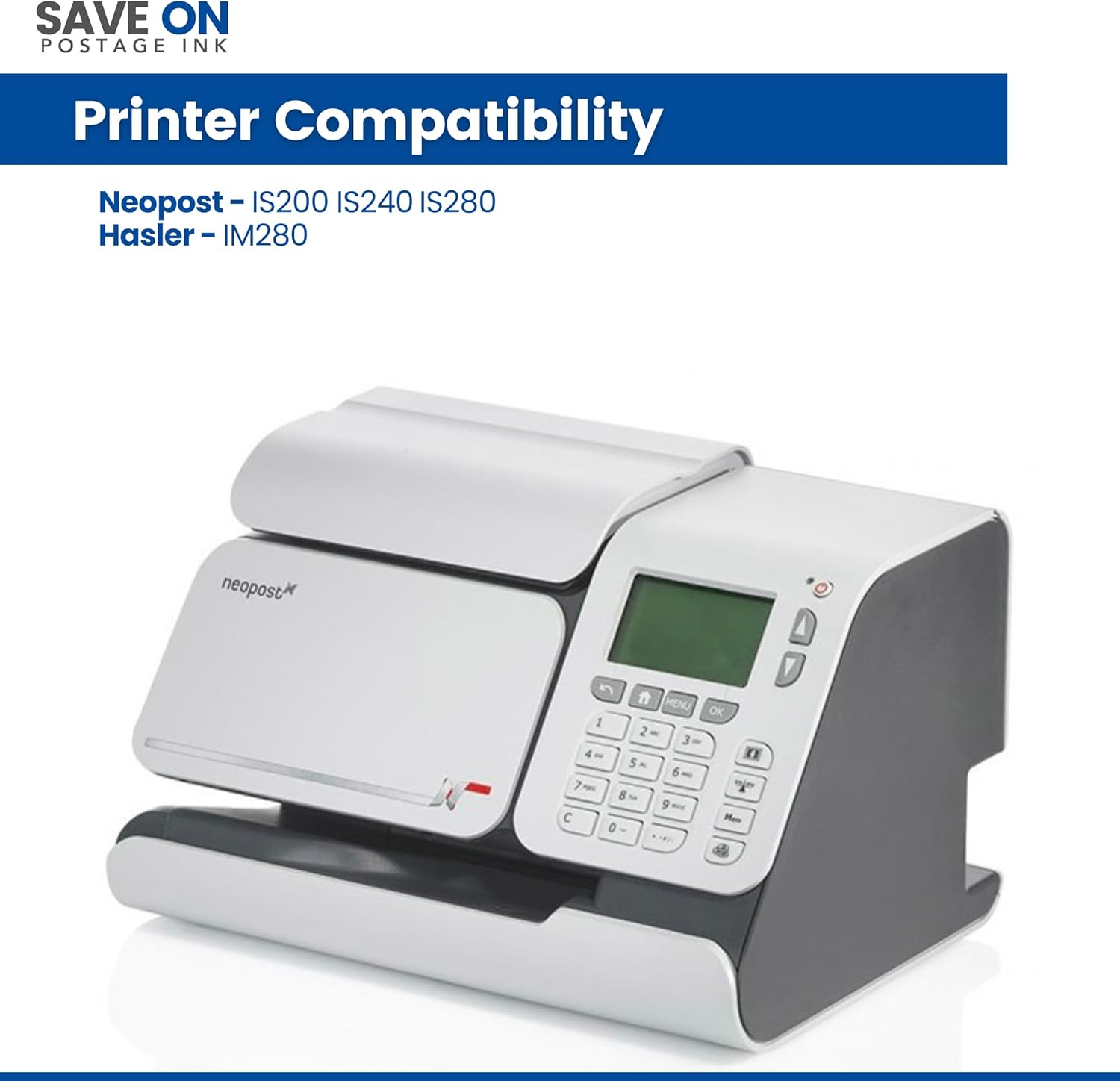 Save On Postage Ink ISINK2 IMINK2 Sure.Jet # 4145144H Compatible for Quadient Neopost IS200 IS240 IS280 and Hasler IM280 Postage Meter ISINK2 Red Ink Cartridge IS280