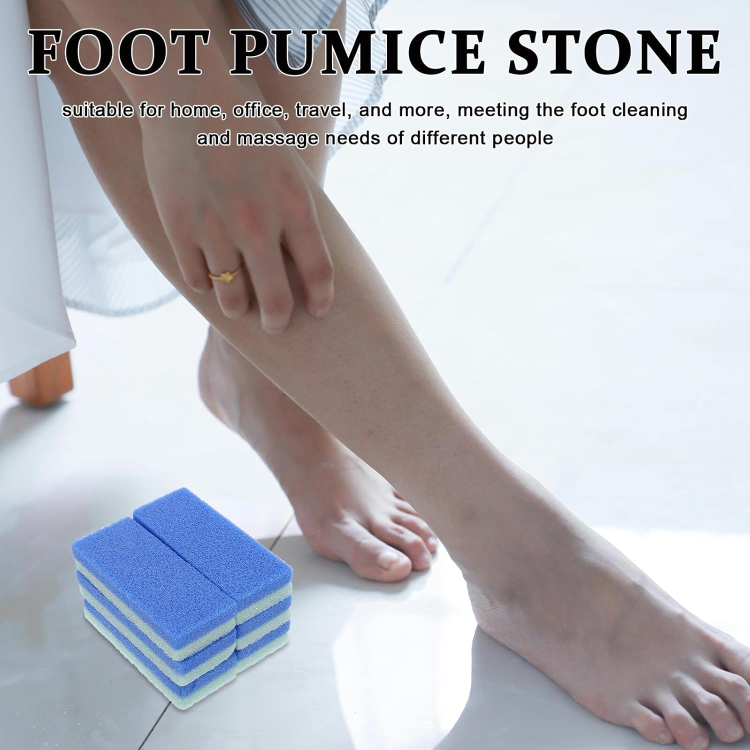 Unomor 6pcs PU Pumice Stone Foot Scrubber for Men and Women Compact Block Shape for Easy Handling Dead Skin Remover and Foot Exfoliator Massaging Heel Scrubber to Blood Flow and Fatigue
