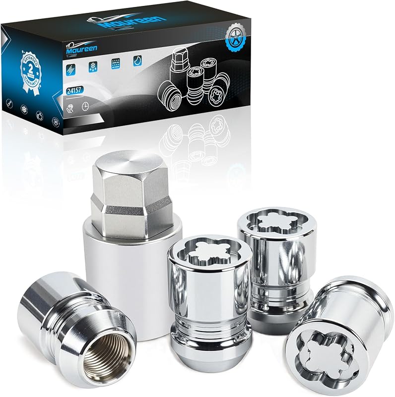 Wheel Locks | Wheel Locks Lug Nuts | M12 x 1.50 Locking Lug Nuts| Fit for Honda Civic Accord Toyota Tacoma Camry Corolla Acura Chrysler Hyundai Kia Lexus Mazda and More 13/16" Hex Key Cone Seat 24157