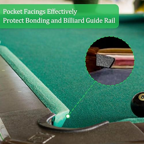 Miniatura 4 de Podoy Kit de repuesto de mesa de billar de 8 pies, parachoques de mesa de billar (juego de 6) con tela de fieltrorevestimientos de cojín (juego de