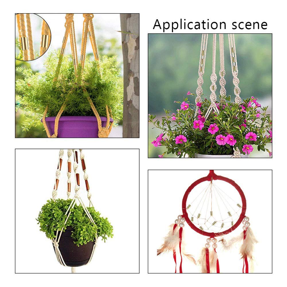 PH PandaHall 100pcs Perles De Tube En Laiton Anneau Doré