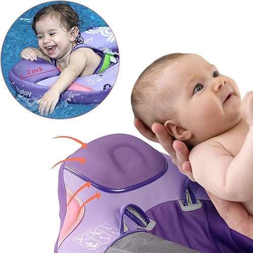Miniatura 42 de Flotador de piscina para bebé con toldo ajustable 3D UPF50+, añade cola, flotador no inflable para piscina, flotadores de narval de dibujos animados