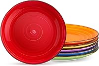 vancasso Bonita 10.5 Inch Ceramic Dinner Plates Set of 6 - Colorful Assorted, Microwave Oven Dishwasher Safe