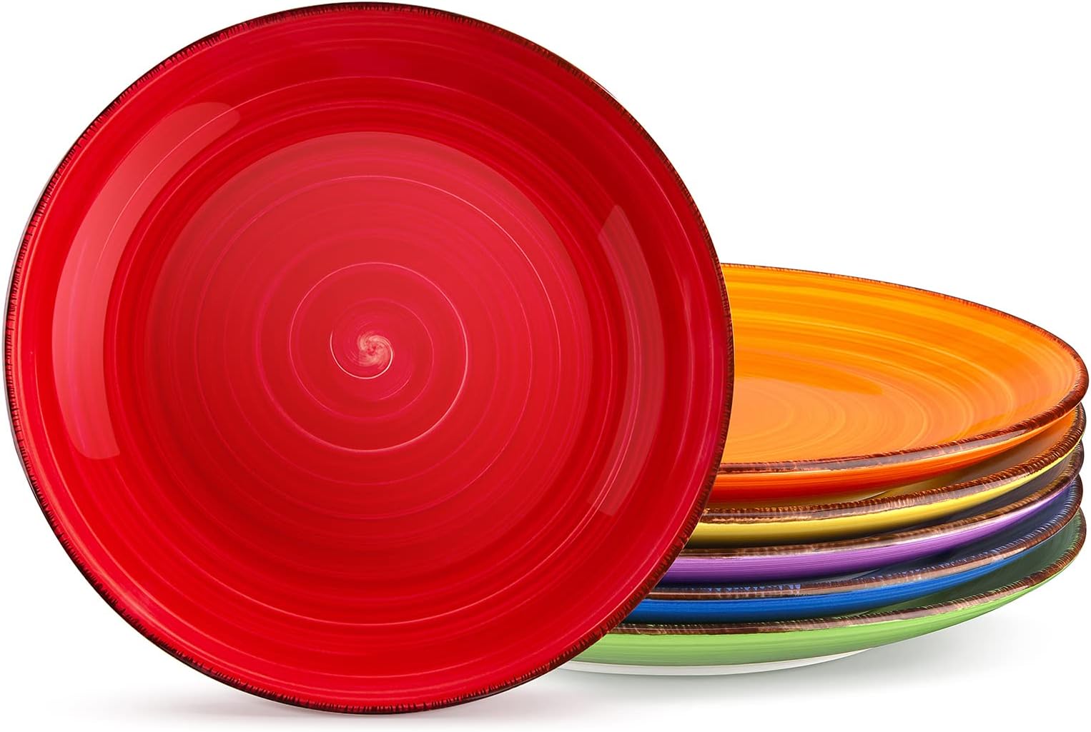 Bonita Dinner Plates, 10.5 Inch Ceramic Plates, Microwave, Oven and Dishwasher Safe Plates Set of 6