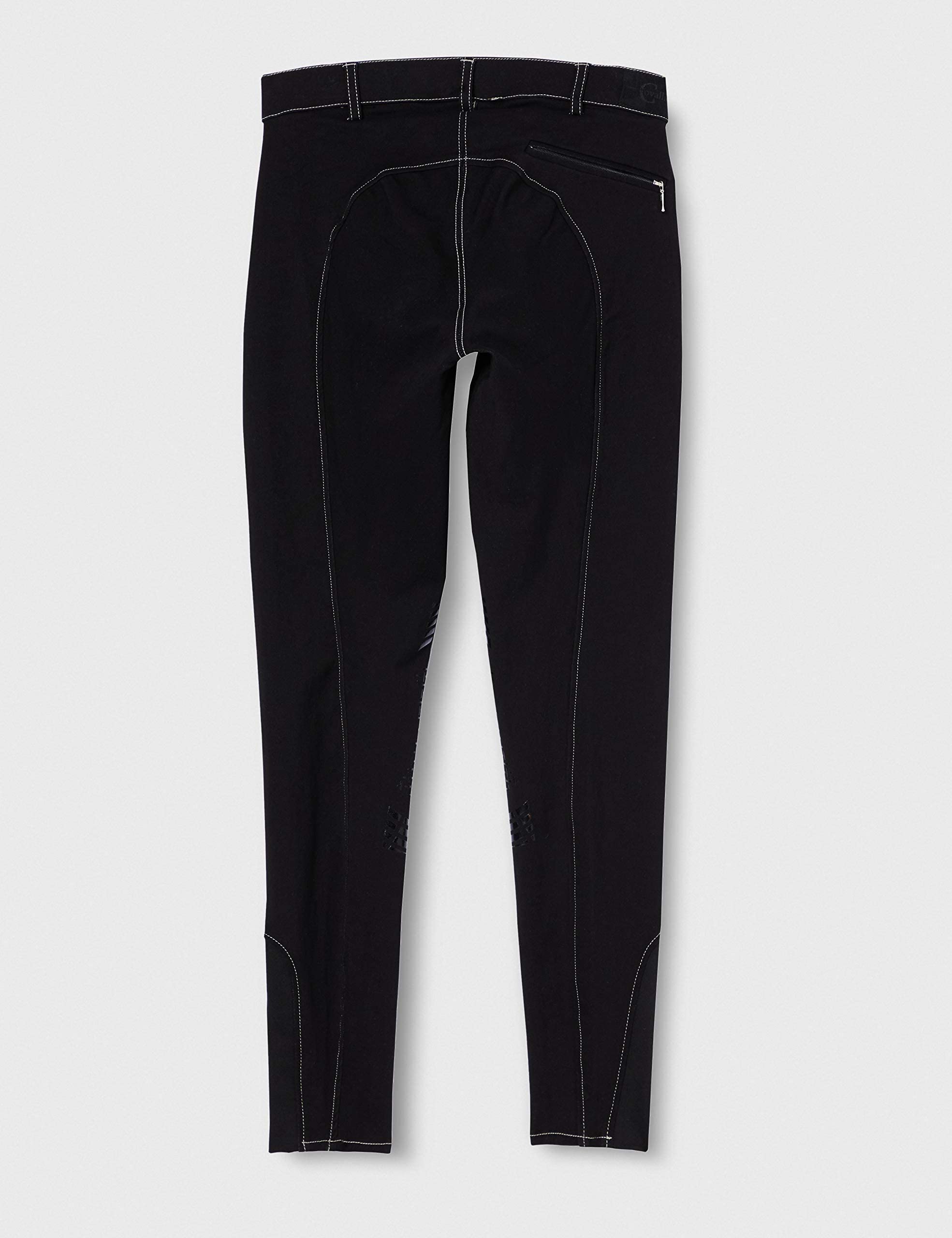 Covalliero Reithose Basic Plus für Herren in schwarz mit Hellen Nähten und Kniegrip