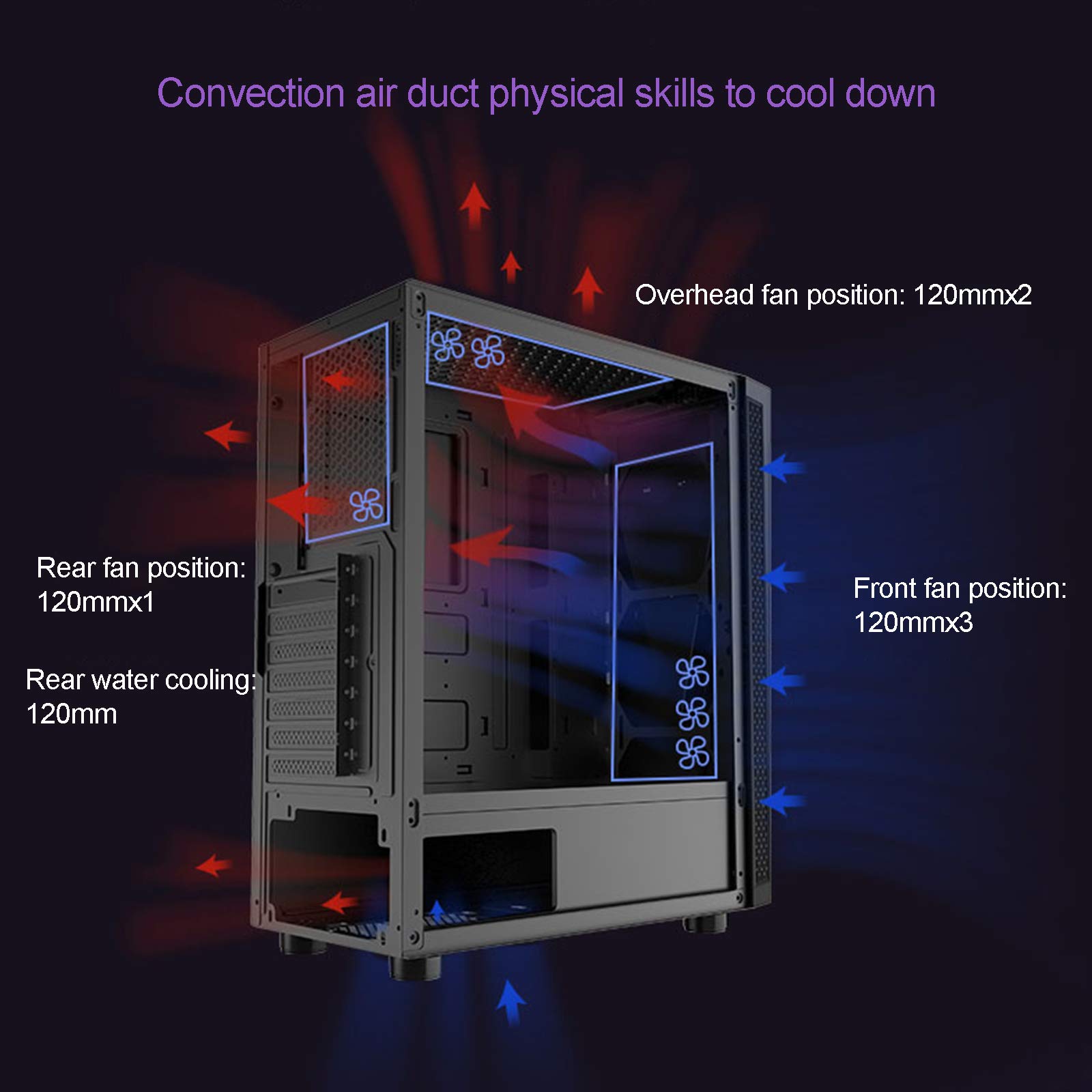 Caso di Computer ATX ATX Mid Tower PC Gaming Case - Porta USB Anteriore - Pannello Laterale in Vetro temperato a sgancio rapido - Sistema di Gestione dei Cavi