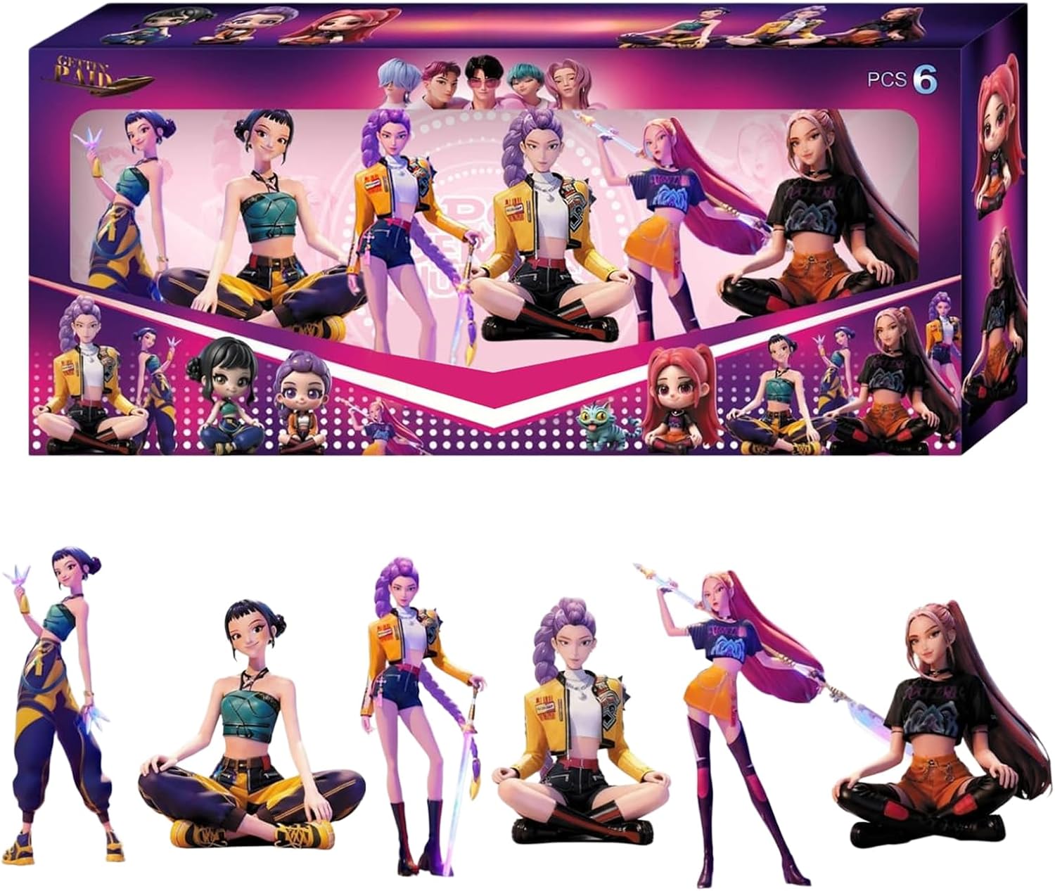 6Pcs Cartoon Figure,Character Model Collectable Figure Creative Gift for Fans