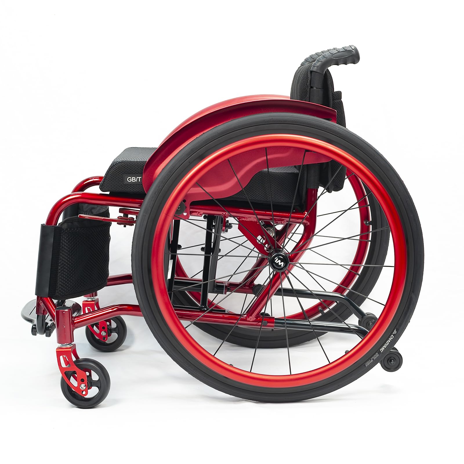 HTDRE Sports Wheelchair - Lightweight Folding Manual Wheelchair with Adjustable Footrest and Quick Release Rear Wheels
