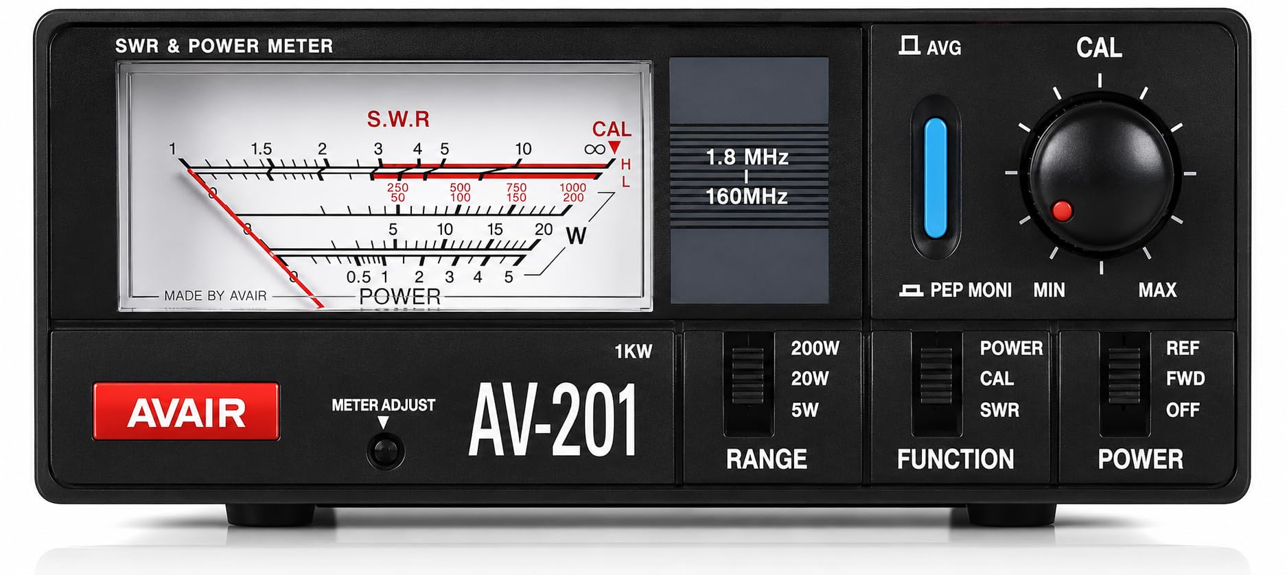 AVAIR AV-201 Tosmètre Wattmètre HF VHF 1.8-160MHz 1KW ROS SWR