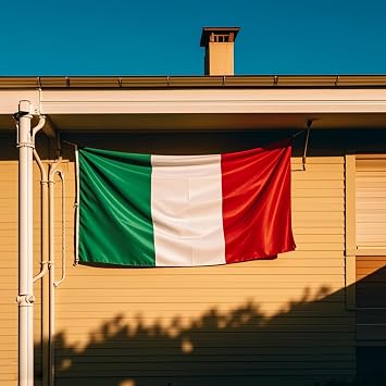 Italy Flags 5ft x 3ft, Large Italian Flags with Brass Eyelets for Eurovision Party Decorations Football Games Sports Events Outdoor