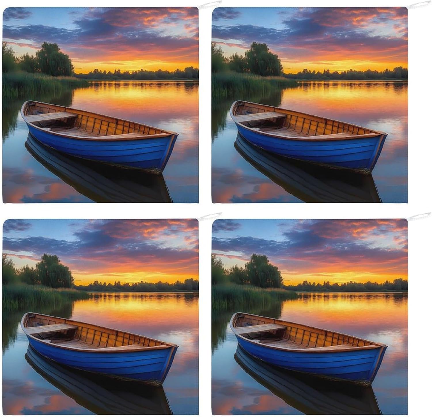 Boat Scenery Yosemite National Park Towel Hand Towels Decorative Towel for Bathroom Kitchen Shower Gym 4PCS