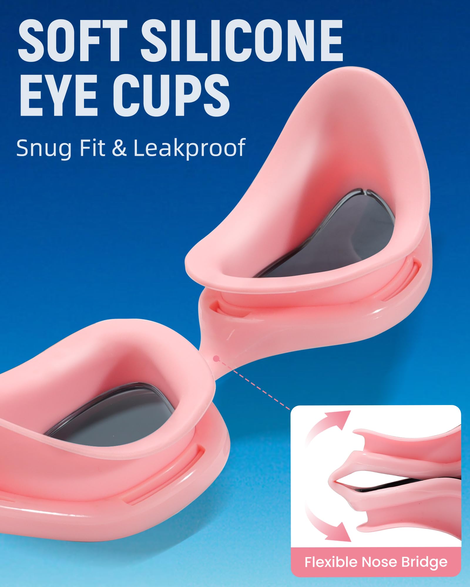 Keary Schwimmbrille für Erwachsene, Schwimmbrille für Männer und Frauen, Jugendliche, UV-Schutz, Anti-Beschlag, Pool-Wasserbrille
