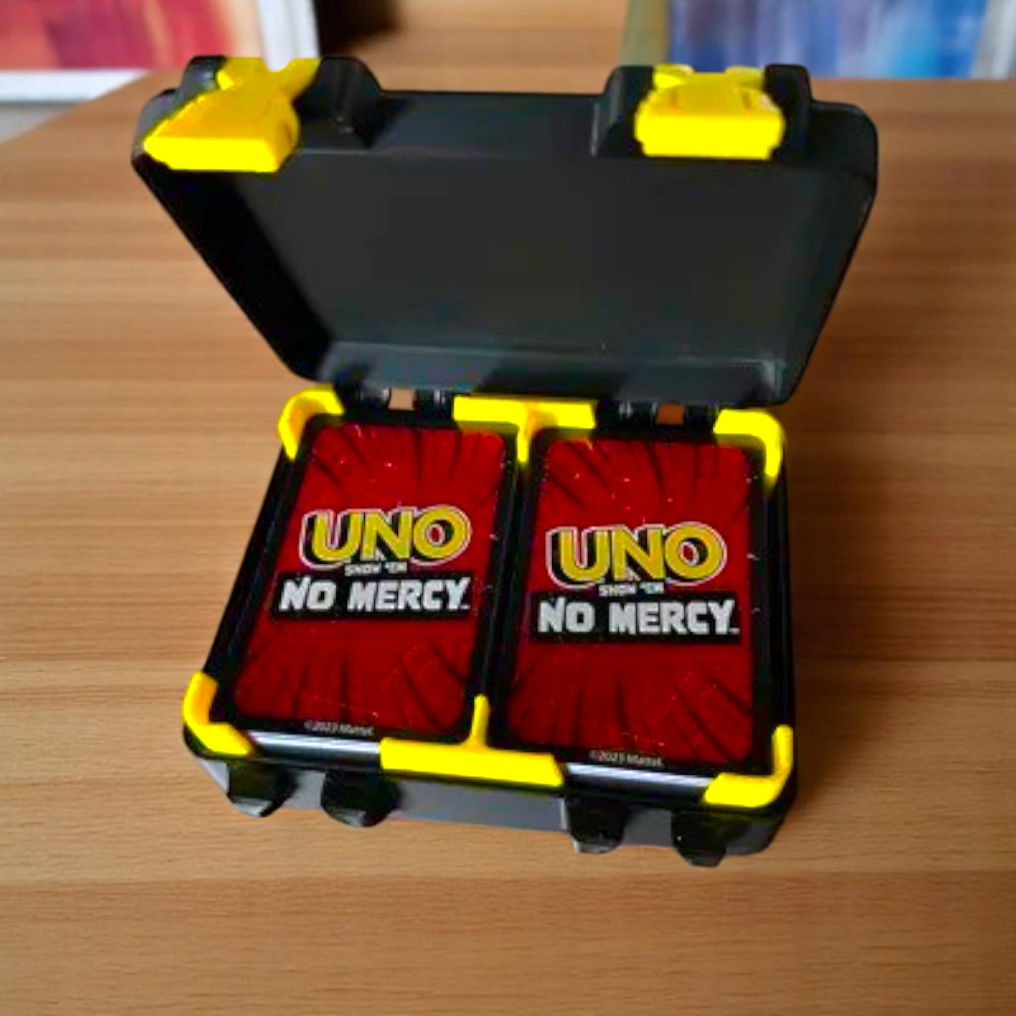 Sentosa Plastic Uno No Mercy Card Game Storage Box with Snap On Locks, Inner Tray, Multicolor, Durable (Storage Box Only) 1