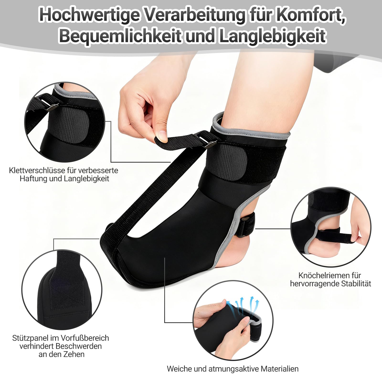 Juego 3 en 1 para fascitis plantar, calcetines de noche con almohadillas de arco y bola de masaje, alivio de la fascitis plantar para el talón y el arco del pie, más cómodo que las férulas