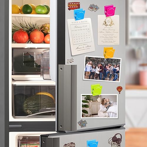 Miniatura 6 de Grtard Paquete de 12 clips magnéticos coloridos, clips magnéticos fuertes para nevera, clips magnéticos de metal para refrigerador, taquilla,