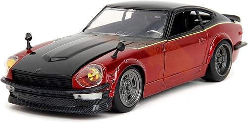 Miniatura 2 de 1972 Datsun 240Z Negro y Rojo Metálico con Gráficos Fast X (2023) Película Fast & Furious Series 124 Modelo de coche fundido a troquel por Jada 34916