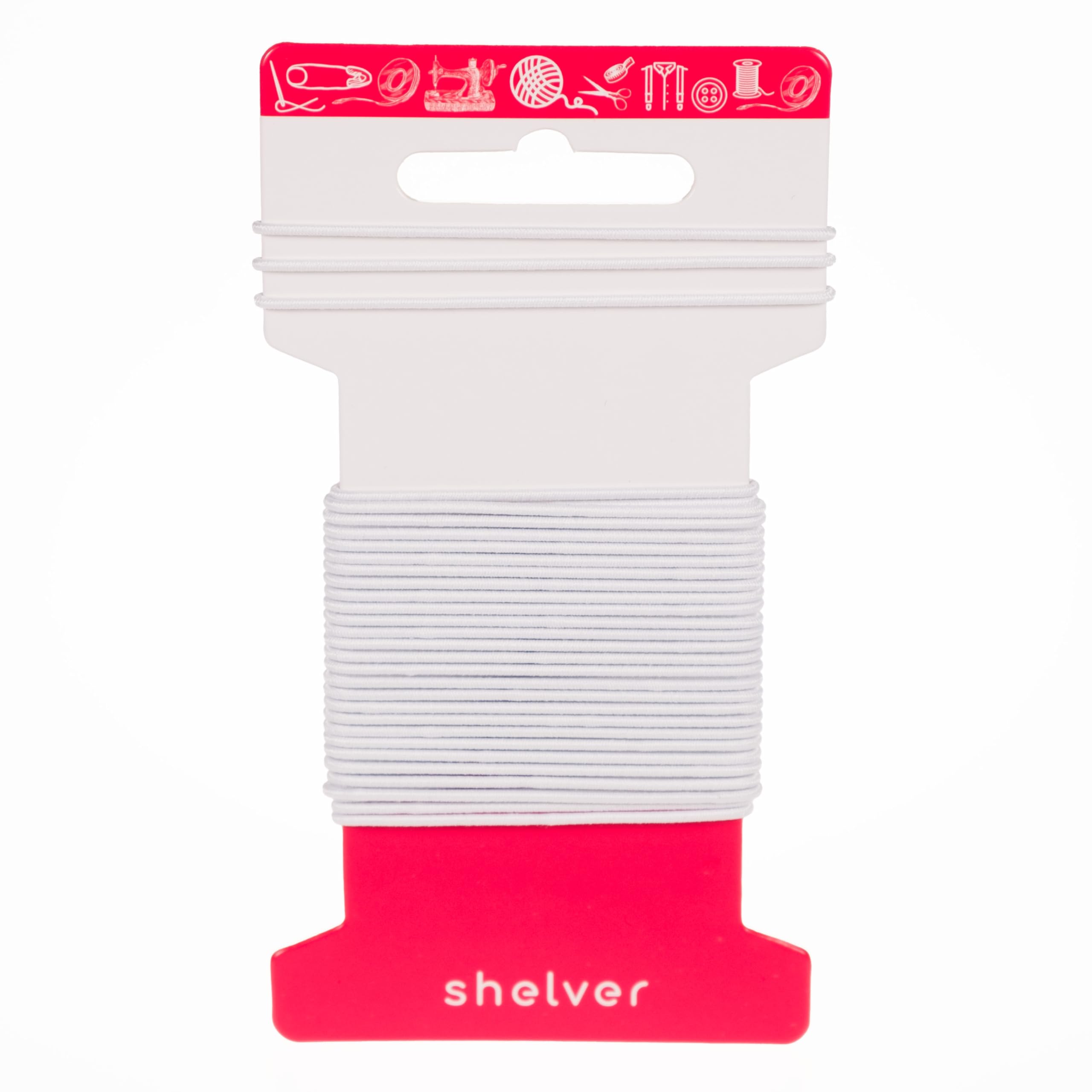 Shelver White Elastic String Cord, Black-Beige, 1Mm-1.5Mm-2Mm-2.5Mm-3Mm, 6 Metres