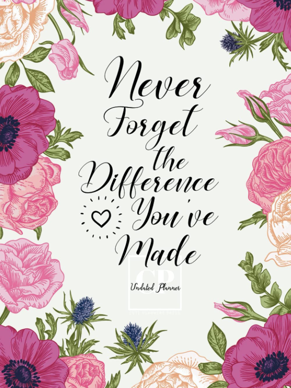 Never Forget The Difference You've Made: Retirement Gifts for Women - Undated Journal Planner