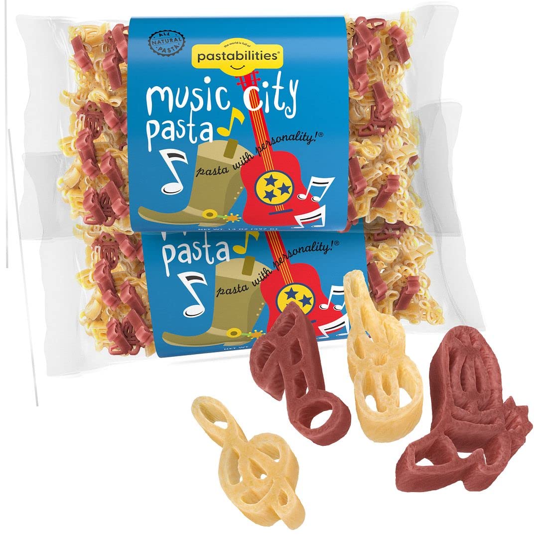 pastabilitiesMusic City Pasta, Fun Shaped Noodles with Guitars, Boots and Musical Notes for Nashville, Non-GMO Wheat Pasta (14 oz, 2 Pack)