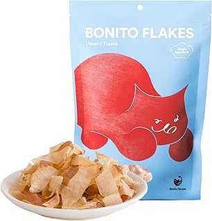 Premium Bonito Flakes Treats for Cats & Dogs – 100% Wild-Caught, Single-Ingredient, High-Protein, All-Natural – No Additive, Grain-Free – Single-Ingredient – Large Flakes – 4.0oz