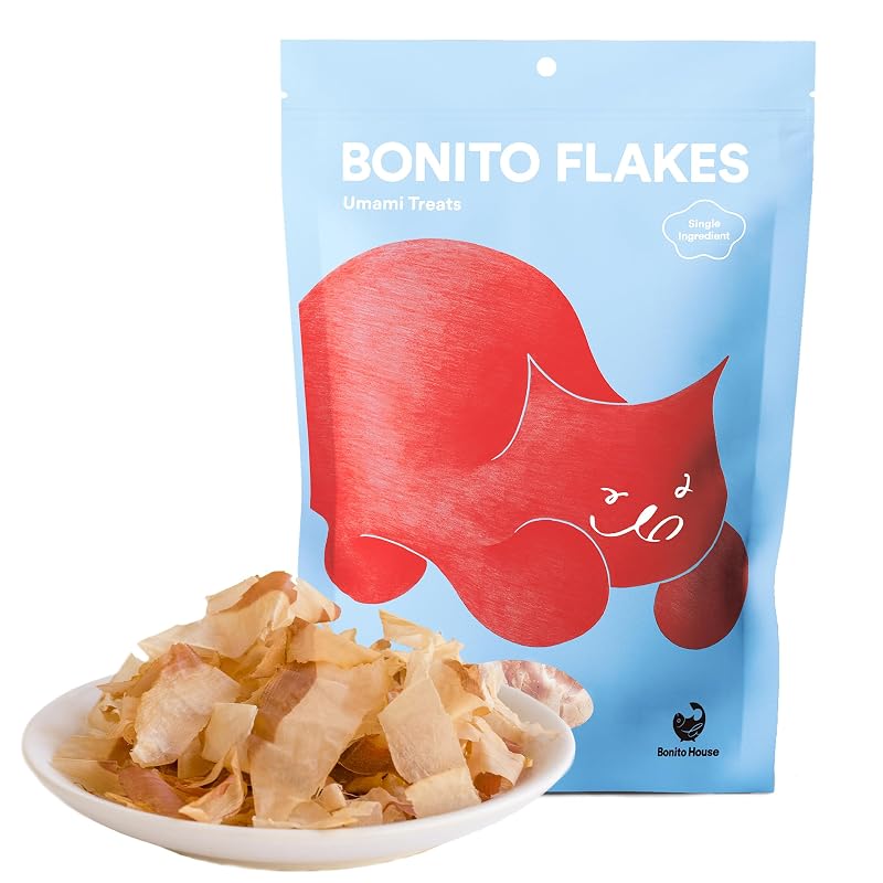 Petisco para Gatos e Cães com Lascas de Bonito Selvagem Bonito House, Ingrediente Único, 113 g