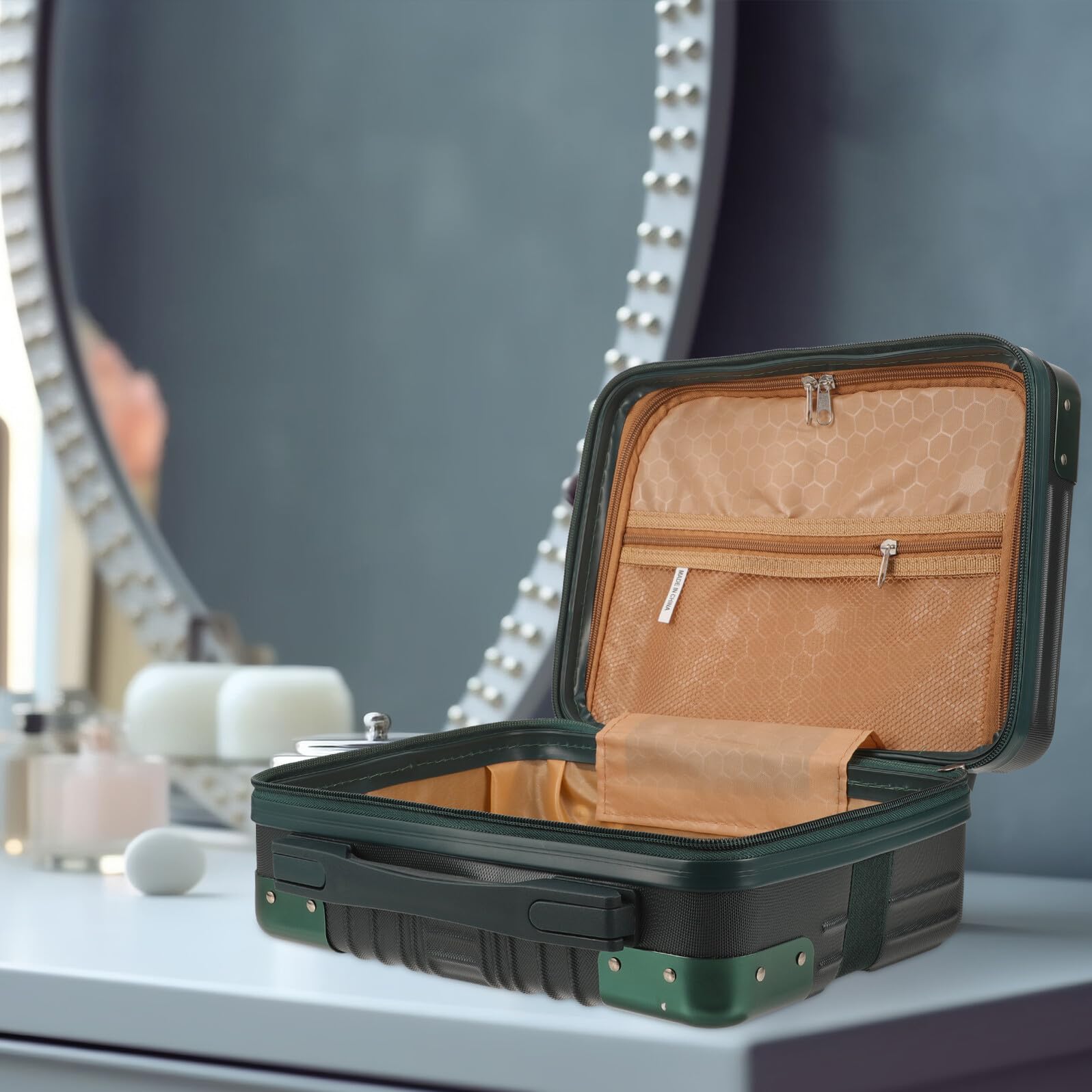 Borsa da Toilette da Viaggio Scomparti Separati Portacosmetici Abs 14 Pollici Valigetta Trucchi per Viaggi e Vacanze
