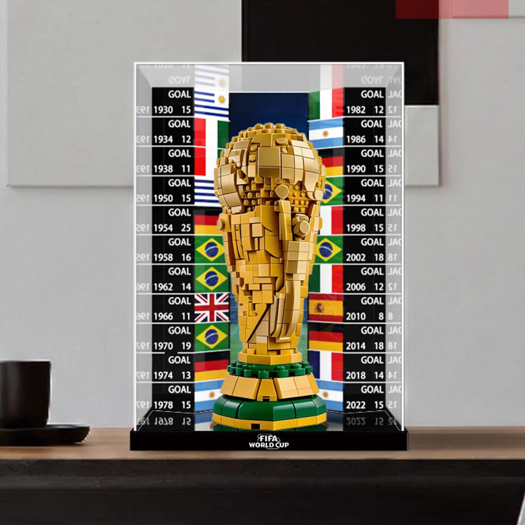 Vitrina acrílica para Le-go 43020 modelo de trofeo de la Copa Mundial de la FIFA, caja expositora a prueba de polvo (solo caja de exhibición)