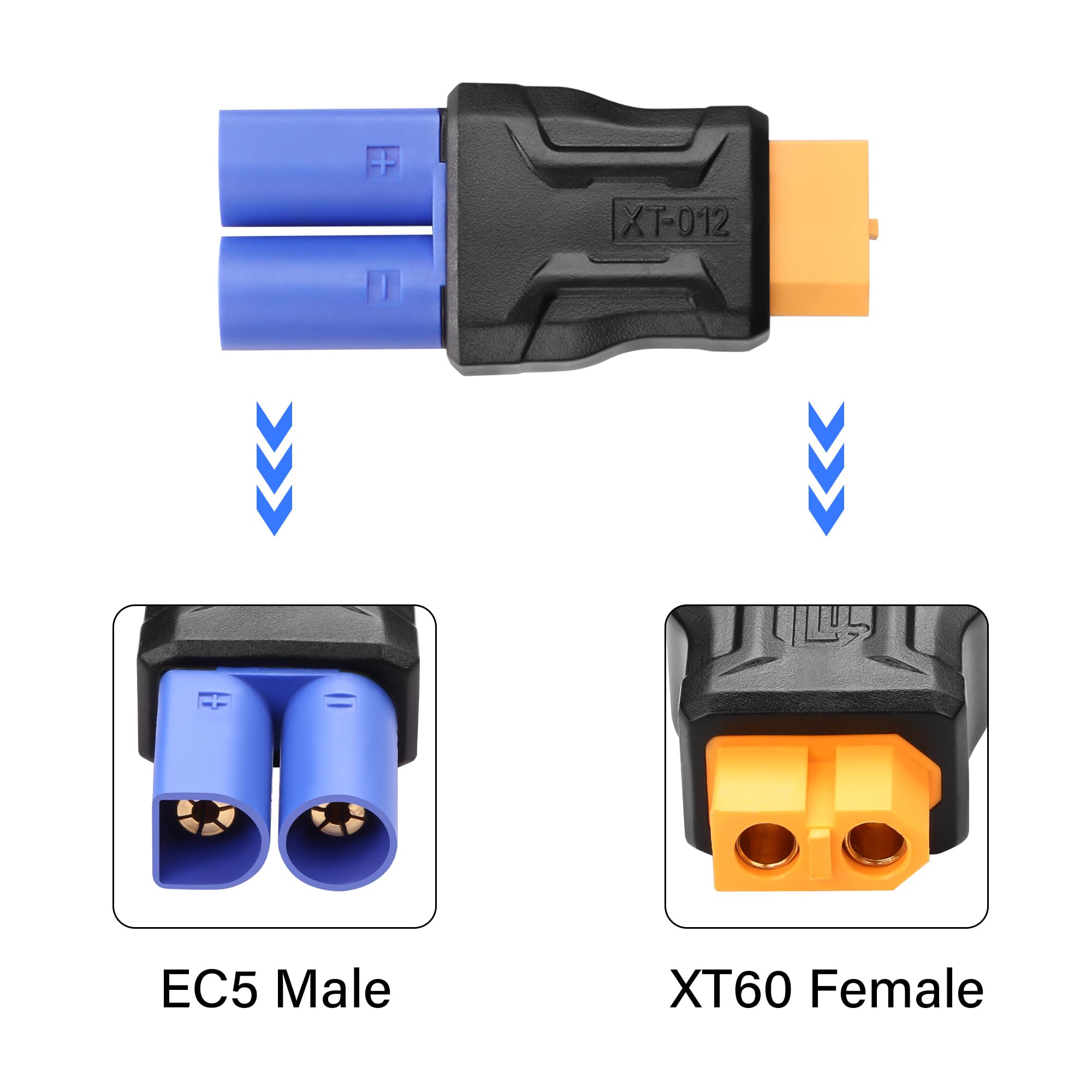 Set Di 3 Adattatori Spina Da EC3 A XT60 Per Batterie LiPo E Droni - Foto 2