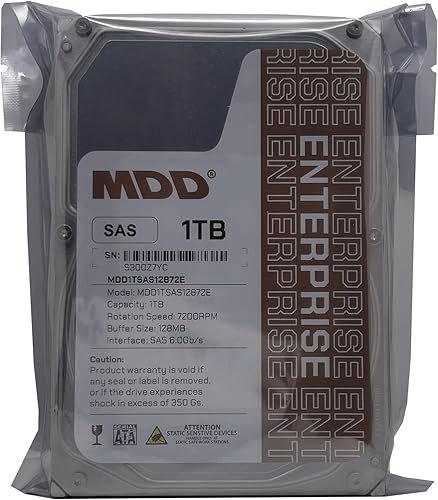Miniatura 5 de MDD MAXDIGITALDATA Disco duro interno empresarial de 1TB 7200RPM 128MB caché SAS 6Gbs 3.5 pulgadas (MD1TSAS12872E) (renovado)