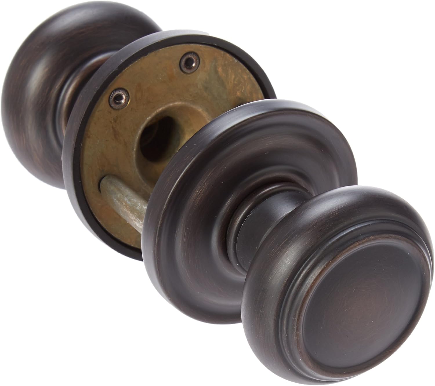 Baldwin FDTRATRR112 Reserve Full Dummy Lockset x Traditional with Traditional Round Rose in Aged Bronze Finish