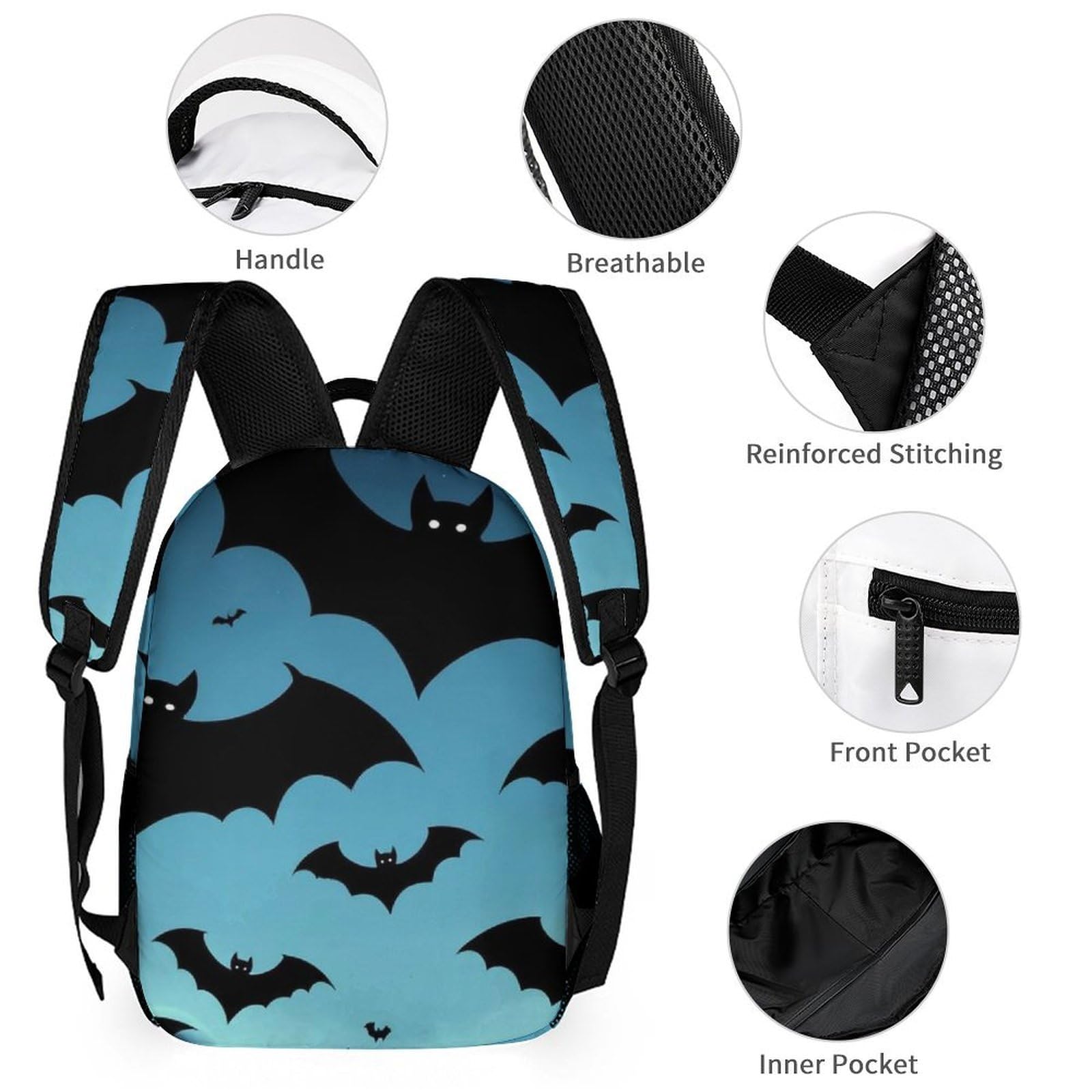 Mochila para portátil con bolsa para el almuerzo y neceser de viaje (Bat)