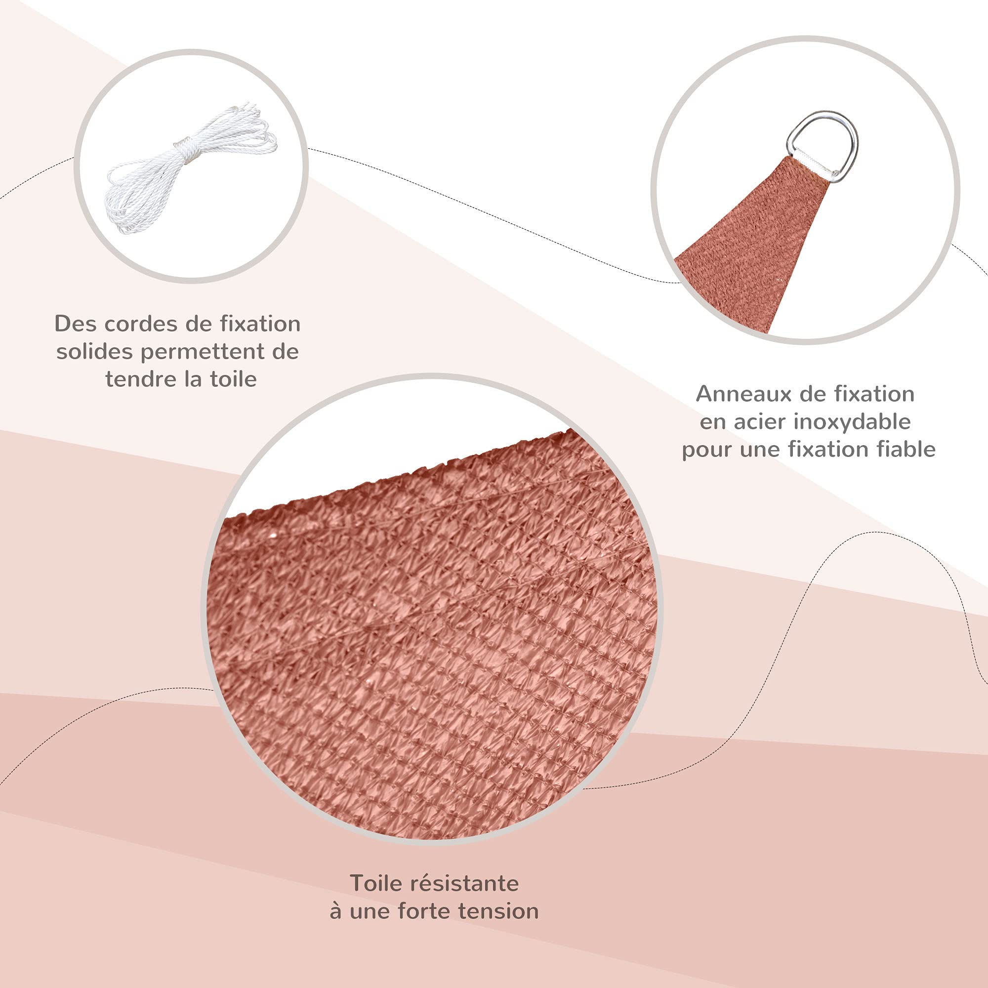 Outsunny Voile d'Ombrage Triangulaire Grande Taille 4x4x4m UV Rouge Rouille | Polyéthylène Haute Densité
