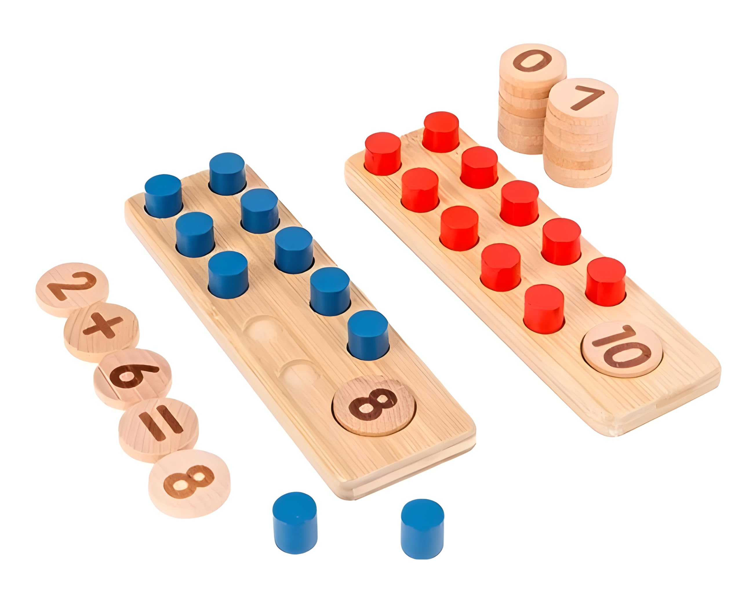 Smoneo Wooden Counting Board Game, Ten Grid Teaching Aids- Learning & Counting Mathematical Toys 3