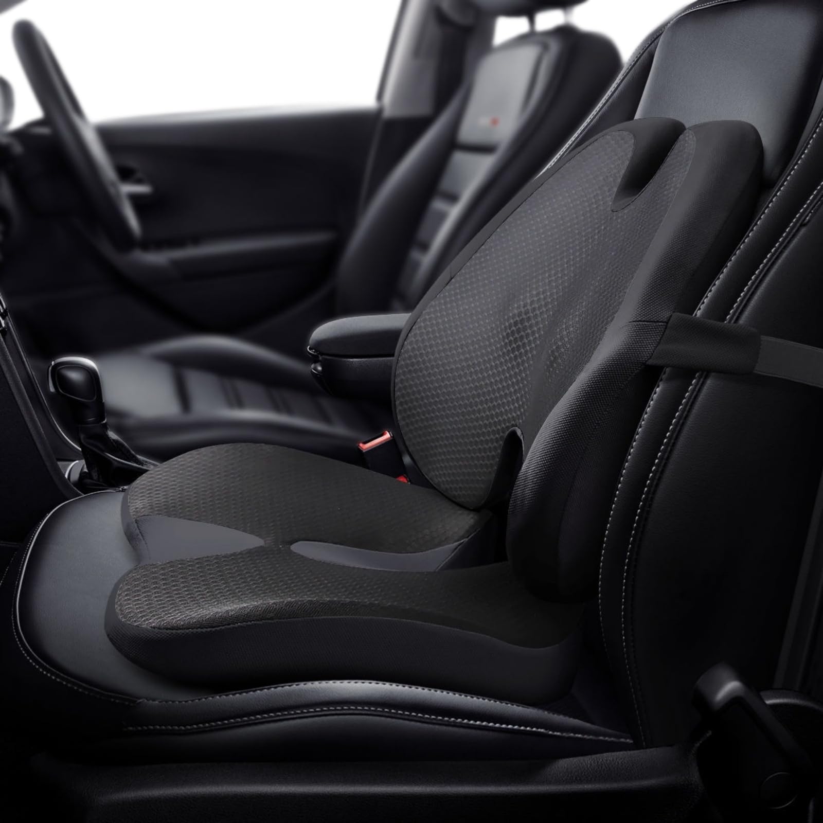 Cuscino Auto, Lombare Ergonomico del Sedile in Schiuma di Memoria con Sostegno Lombare, Posteriore per Sedia da Ufficio, Seggiolino Casa E Viaggio-Coffe Set