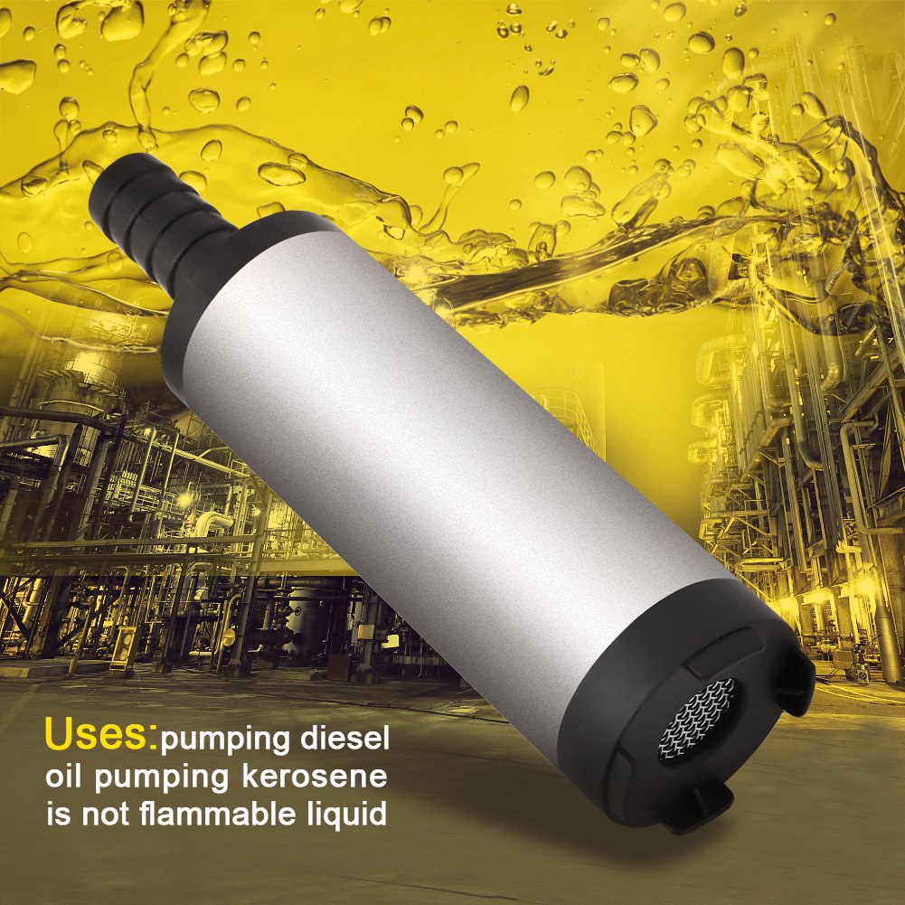 Diametro 3,8 cm inox DC 12V Sommergibile Gasolio Olio Carburante Pompa di Trasferimento dell'Acqua Sifone Elettrico per Auto Motocicletta per Cambiare Olio