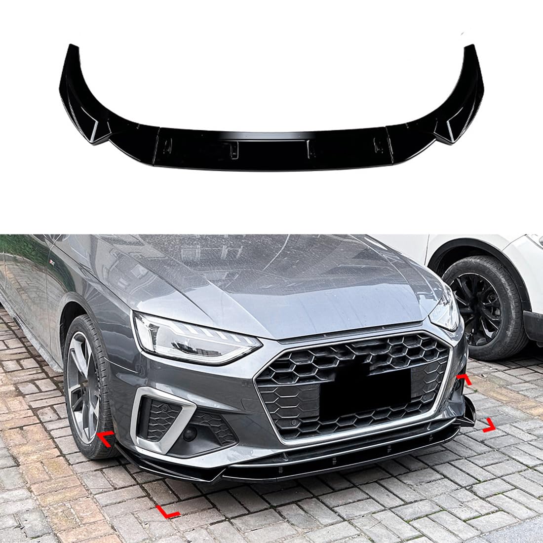 Frontspoilerlippe für Auto für Audi A4 S4 B9.5 Sline 2020+, Frontspoilerlippe, Frontspoiler