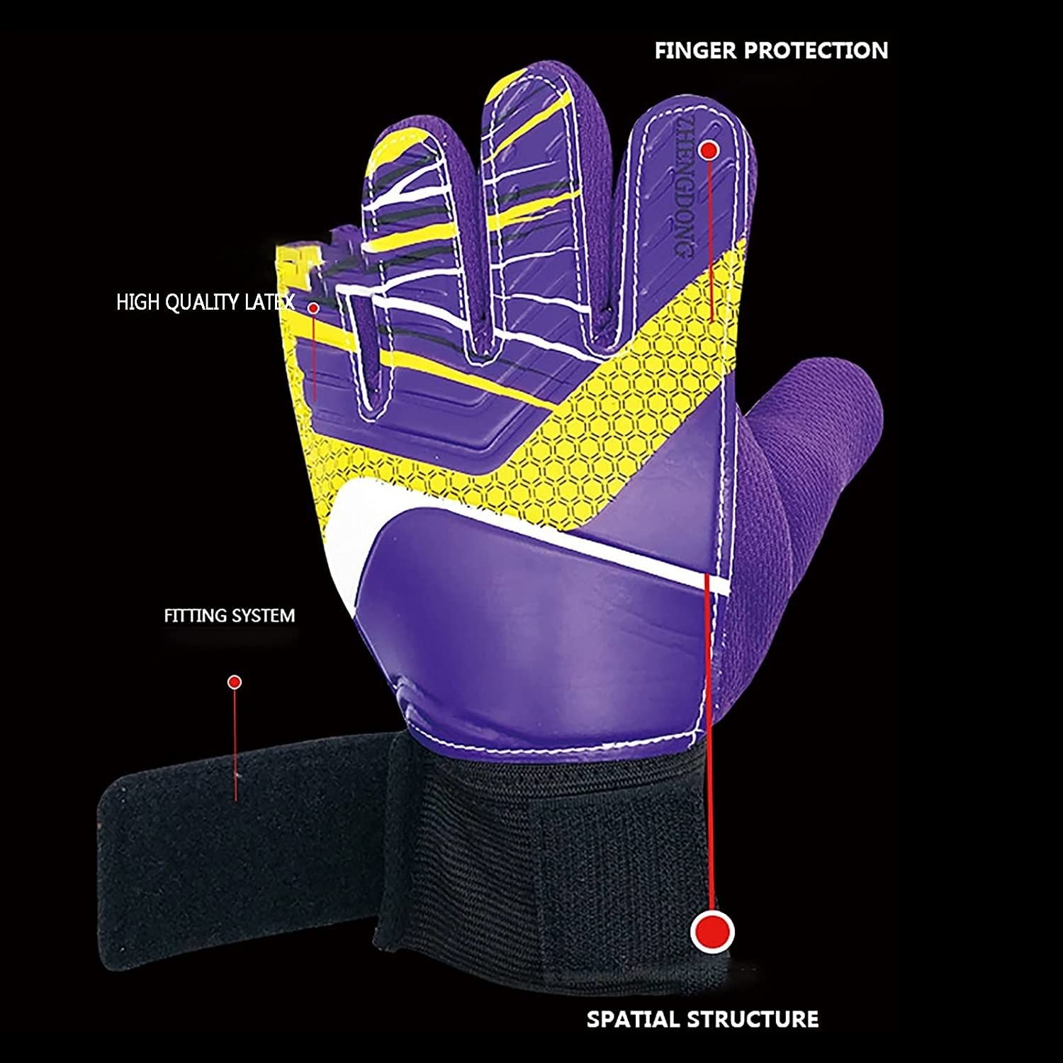 Voetbal Keepershandschoenen, Antislip Latex Voetbalhandschoenen met Sterke Handpalmen voor Kinderen (Nr.9