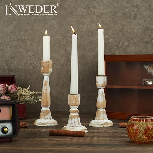 Miniatura 4 de Portavelas cónicos de madera candelabros de madera, decoración rústica de otoño para sala de estar, mesa de comedor, centro de mesa de Navidad,