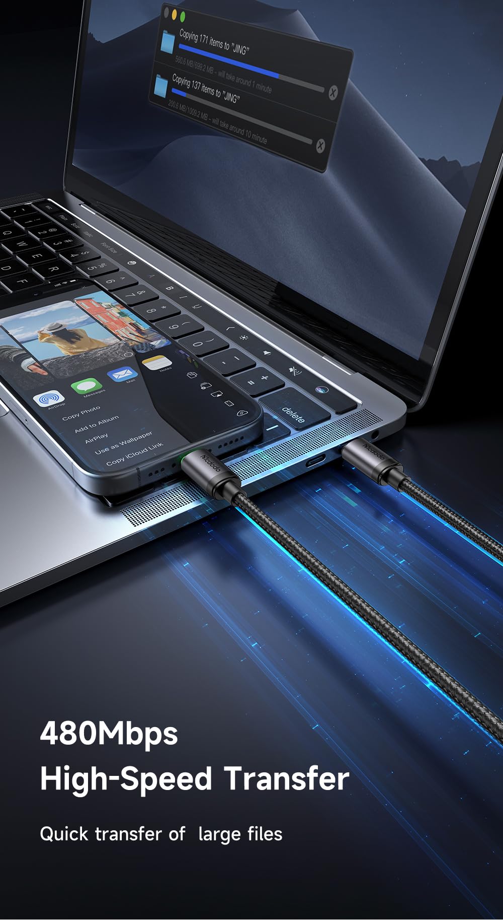 mcdodo 60W Type C to Type C Fast Charging Cable -4