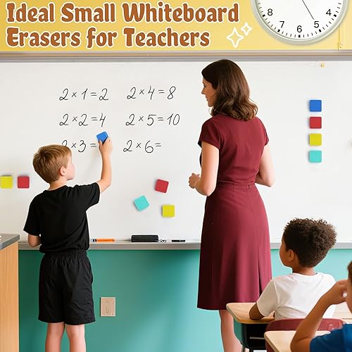 Miniatura 4 de 24 borradores magnéticos fuertes para pizarra blanca, mini borradores de borrado en seco, limpiadores de pizarra pequeña para niños y profesores,