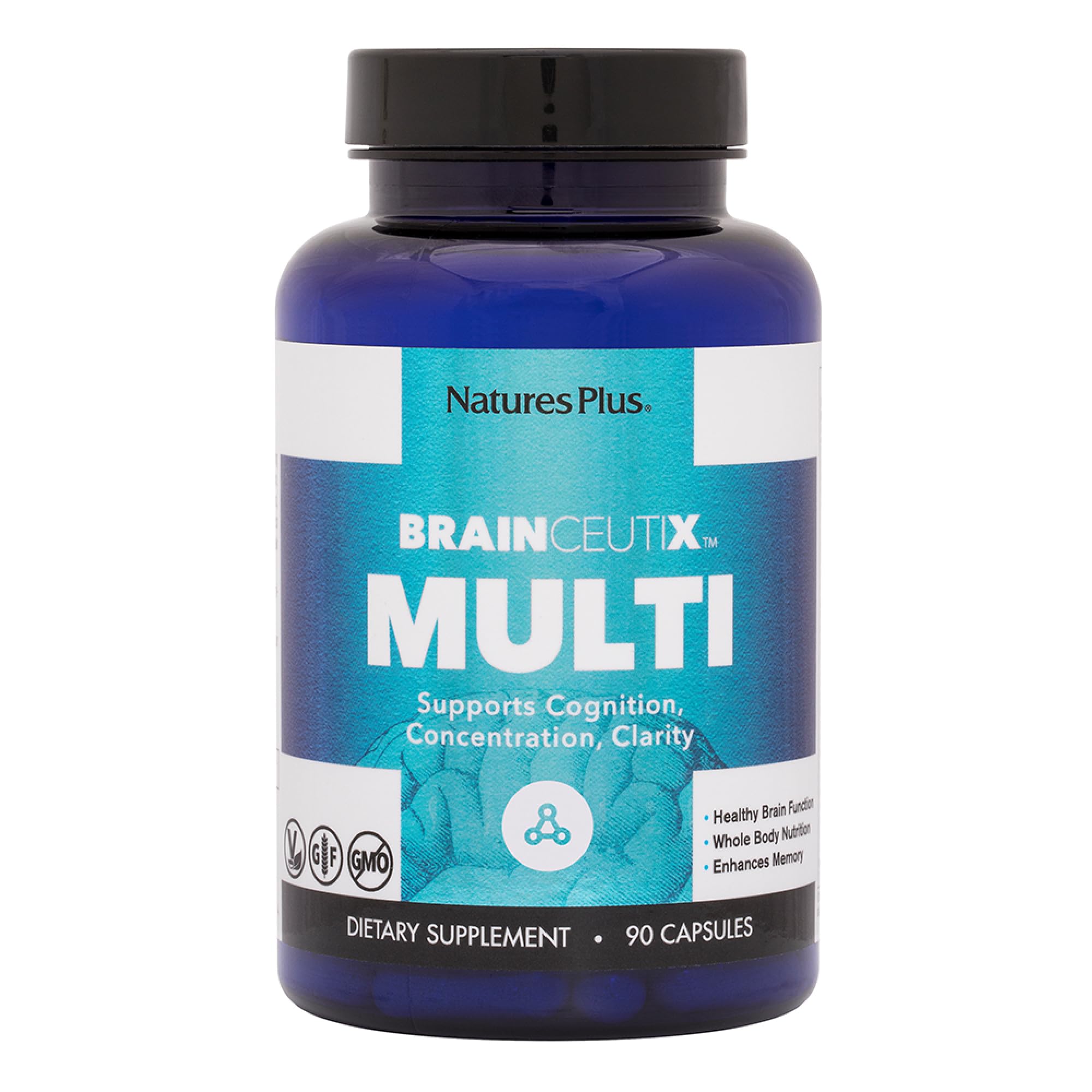 Nature's Plus Brainceutix Multi | Promotes Healthy Cognitive Function | Supports Overall Health & Wellness | Gluten Free | 90 Capsules