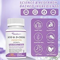 Vista 4 de 13-en-1 Myo Inositol & D-Chiro Inositol para Mujeres con PCOS, Equilibrio Hormonal, 2460mg-Relación 40:1, Salud Ovárica y Apoyo al Ciclo Suplemento
