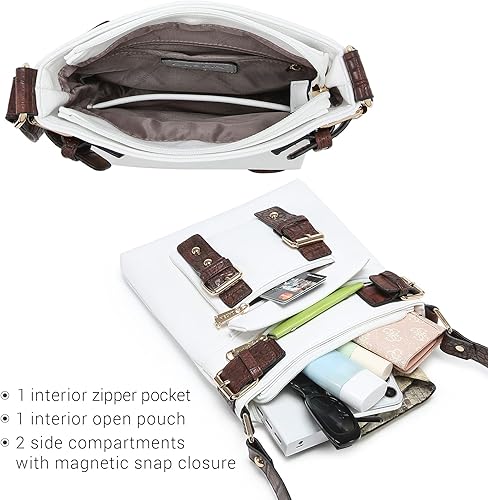 Miniatura 5 de Dasein Bolsos cruzados ligeros para mujer, de cuero vegano suave, bolso de mensajero, bolso de hombro, bolso de viaje