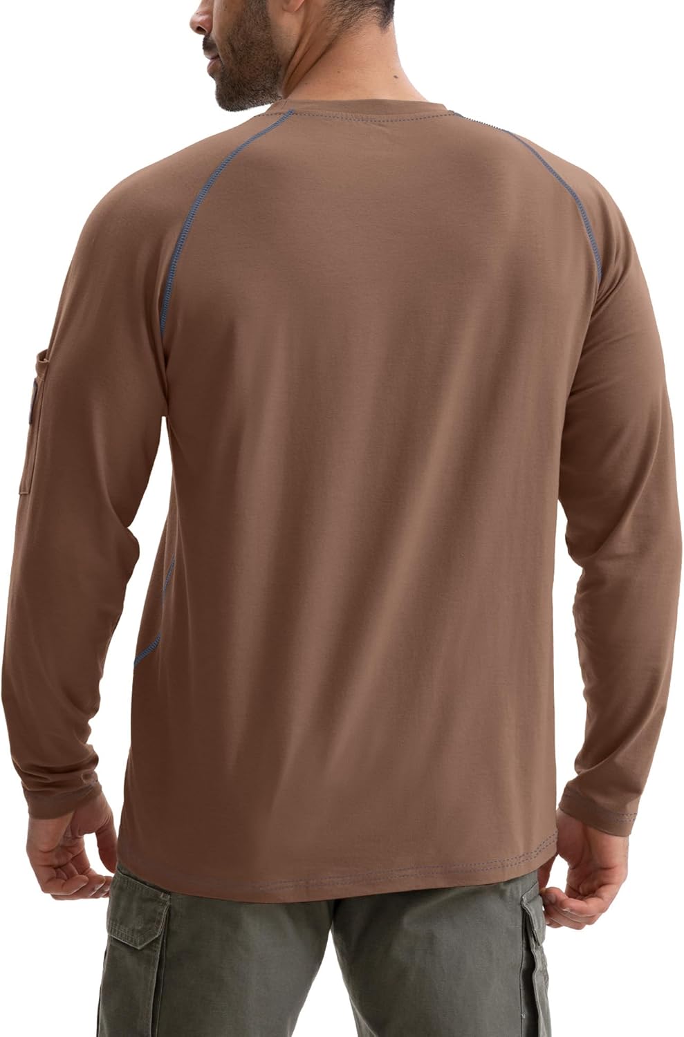 WORKWEYA FR Shirts for Men 6OZ Light Weight Welding Shirts Thumb Hole Stretch Breathable NFPA2112 CAT2 for Summer