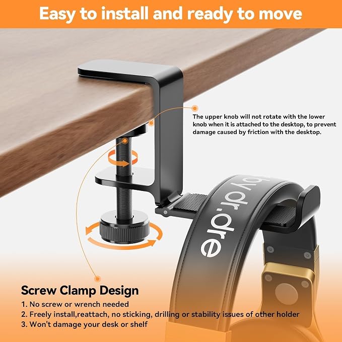 Soporte para Auriculares Plegable de Aluminio Negro miniatura 3