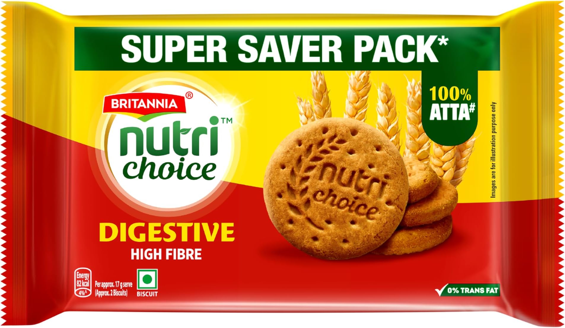 NutriChoice Digestive High Fibre Biscuits | 0% Maida