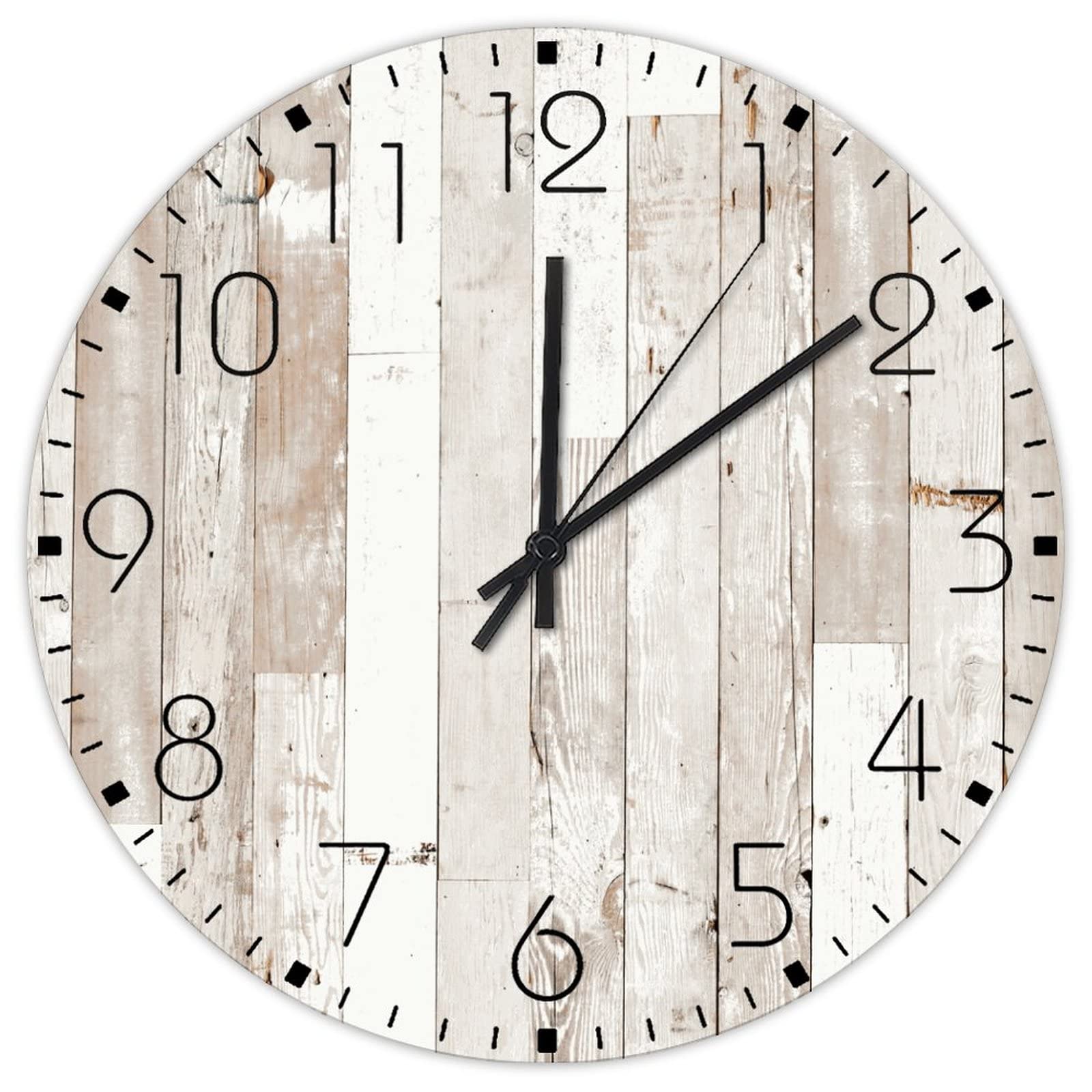 Horloge murale sans tic-tac à quartz en bois mécanisme silencieux