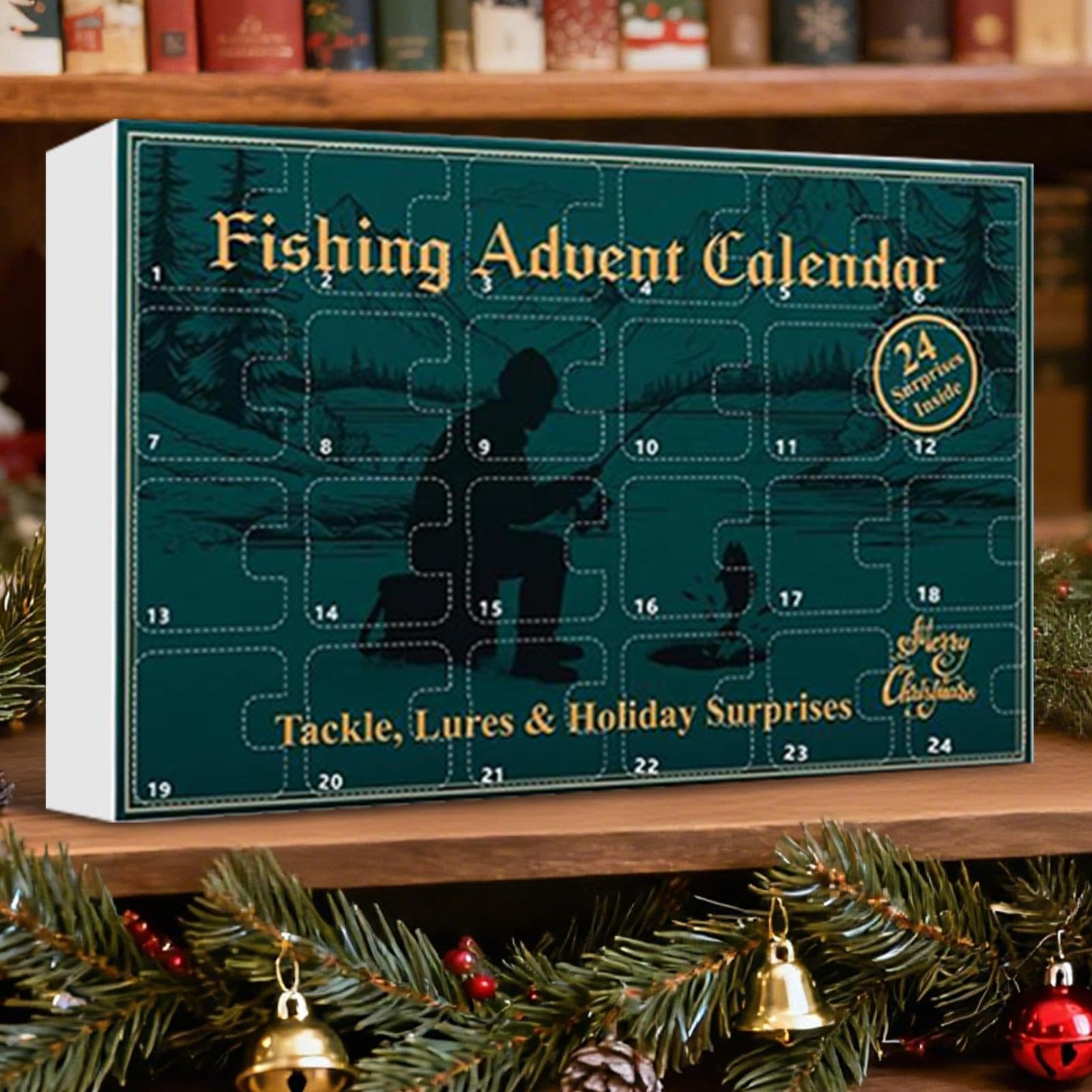 Calendario De Adviento Para Pesca 2025 | 24 Días De Equipo De Pesca De 2025 Para Fiestas - Calendario De Cuenta Regresiva Kit De Cebo Para Pescado De Navidad | Para Agua Dulce Y Salada Río Trucha Bar