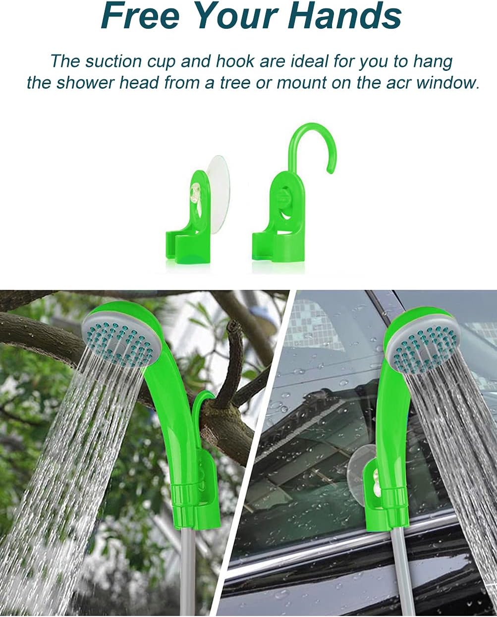 innhom Portable Shower Camping Shower Outdoor Camp Shower Pump, Electric Rechargeable Portable Camping Shower, Powered by Rechargeable Battery, 1 Year Warranty : Sports & Outdoors