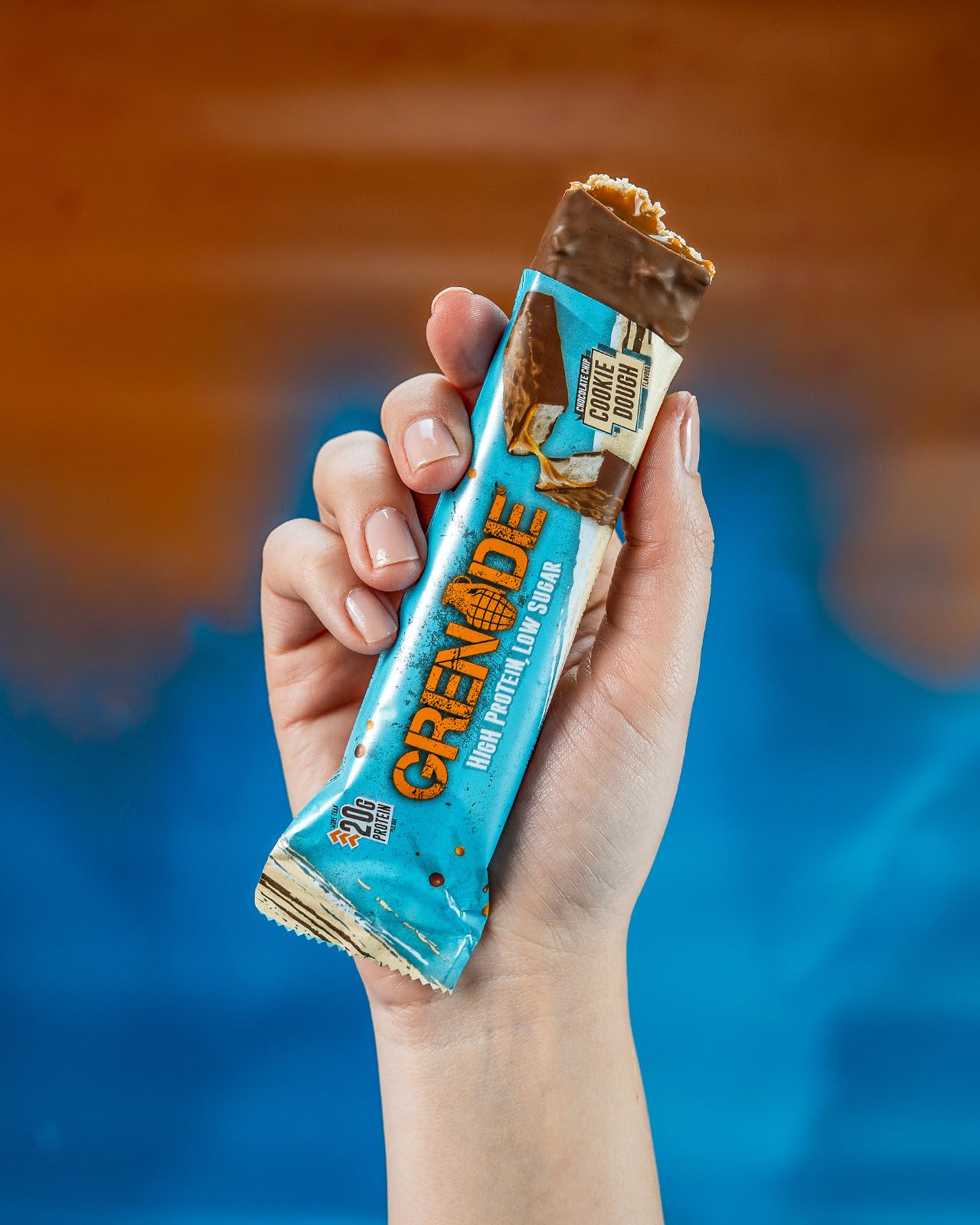 Grenade Barretta Proteica - Chocolate Chip Cookie Dough, 12 x 60 g | Barretta Proteica a Basso contenuto di Zuccheri, Piú di 20g di Proteine per Barretta